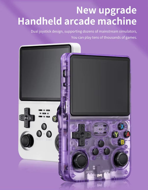 Load image into Gallery viewer, R36S Retro Handheld Game Console Liunx 3.5-Inch IPS Screen Built in 64G 20000 Classical Games Portable Game Console Holiday Gift
