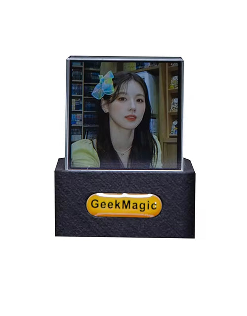 Load image into Gallery viewer, Crystal Cube Photo Display Holographic Desktop Smart Weather Station Digital Clock with GIF Animations Album
