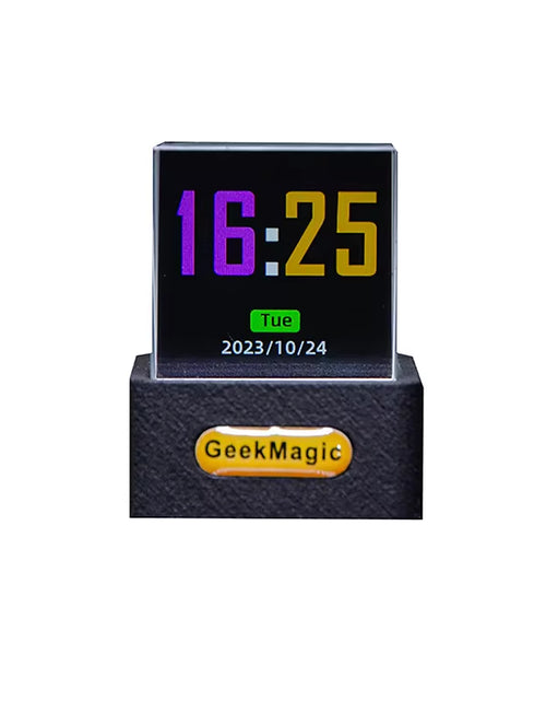 Load image into Gallery viewer, Crystal Cube Photo Display Holographic Desktop Smart Weather Station Digital Clock with GIF Animations Album
