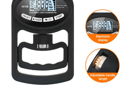 Grip Strength Tester 265Lbs/120Kg Digital Hand Dynamometer Grip Strength Meter USB LCD Screen Hand Grip for Power Training Sport
