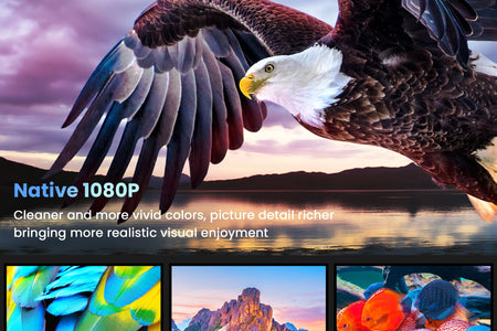 Proyector Wifi Bluetooth, Proyector De Películas Portátil Nativo 1080P Para Hogar Y Exterior, Proyector De Vídeo HD Completo Compatible Con Teléfono/Portátil/Pc/Tv Stick/Usb/Tarjeta Sd (Trípode Incluido)