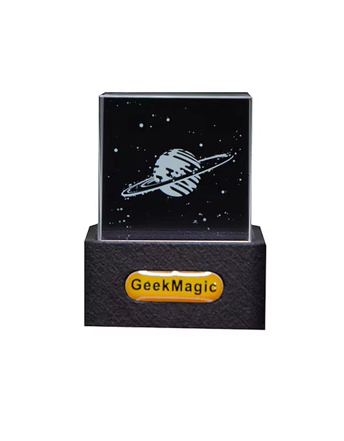 Load image into Gallery viewer, Crystal Cube Photo Display Holographic Desktop Smart Weather Station Digital Clock with GIF Animations Album
