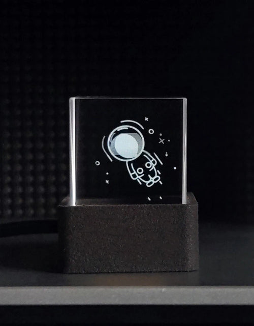 Load image into Gallery viewer, Crystal Cube Photo Display Holographic Desktop Smart Weather Station Digital Clock with GIF Animations Album
